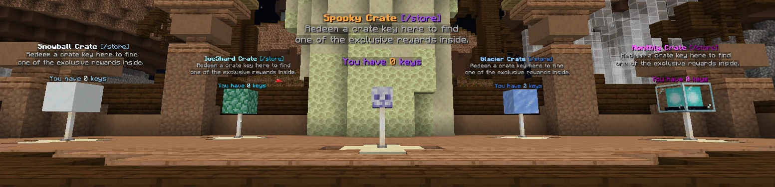 The crates at Skyblock Ice spawn
